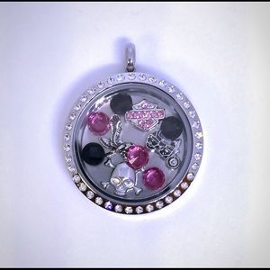 Harley Davidson Floating Charm Locket Necklace